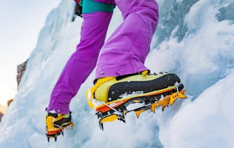 EnergeticSky Strap Type Crampons-Multi-function Anti-Slip Ice Cleat Crampons with Stainless Steel Chain for Ice Spikes Hiking Camping Moutaineering 