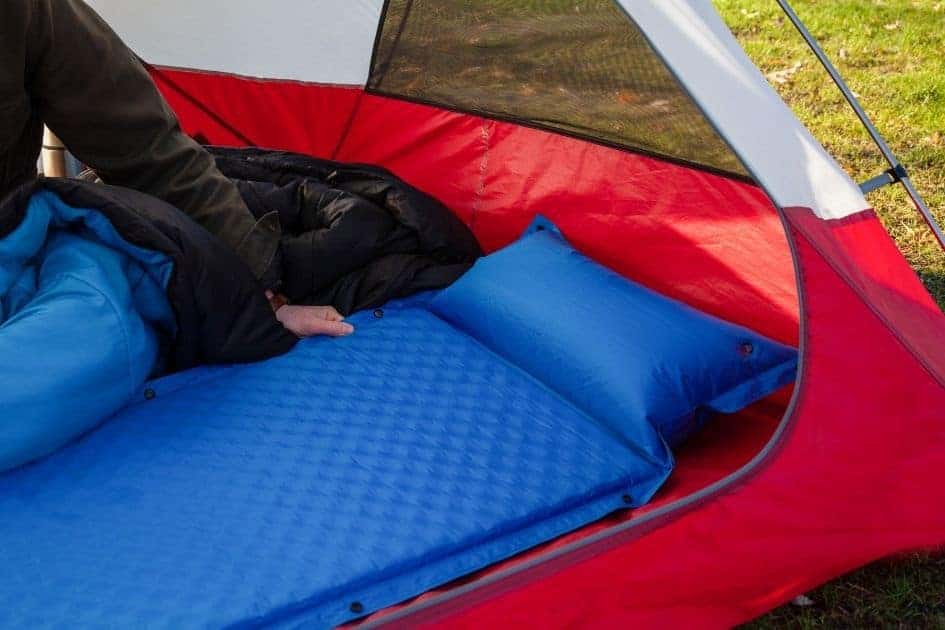 inflated sleeping pad